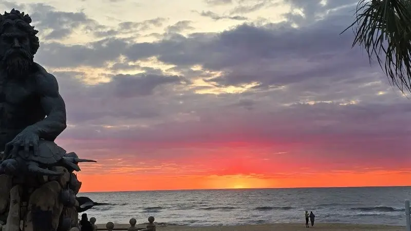 Sunrise at Cape Henry coastal beach
